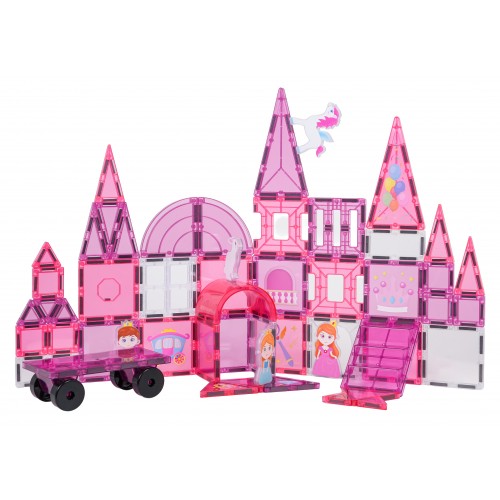 Sada magnetických kociek Ružová princezná, 58 ks.