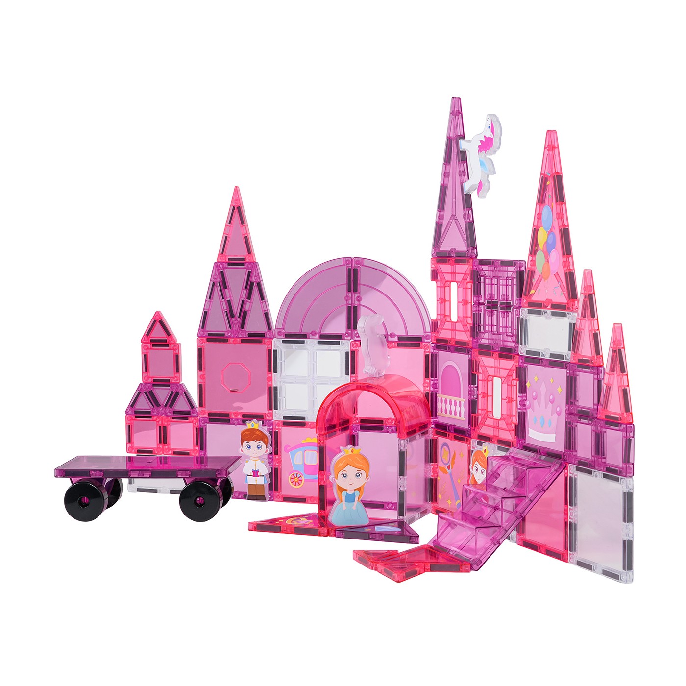 Sada magnetických kociek Ružová princezná, 58 ks.