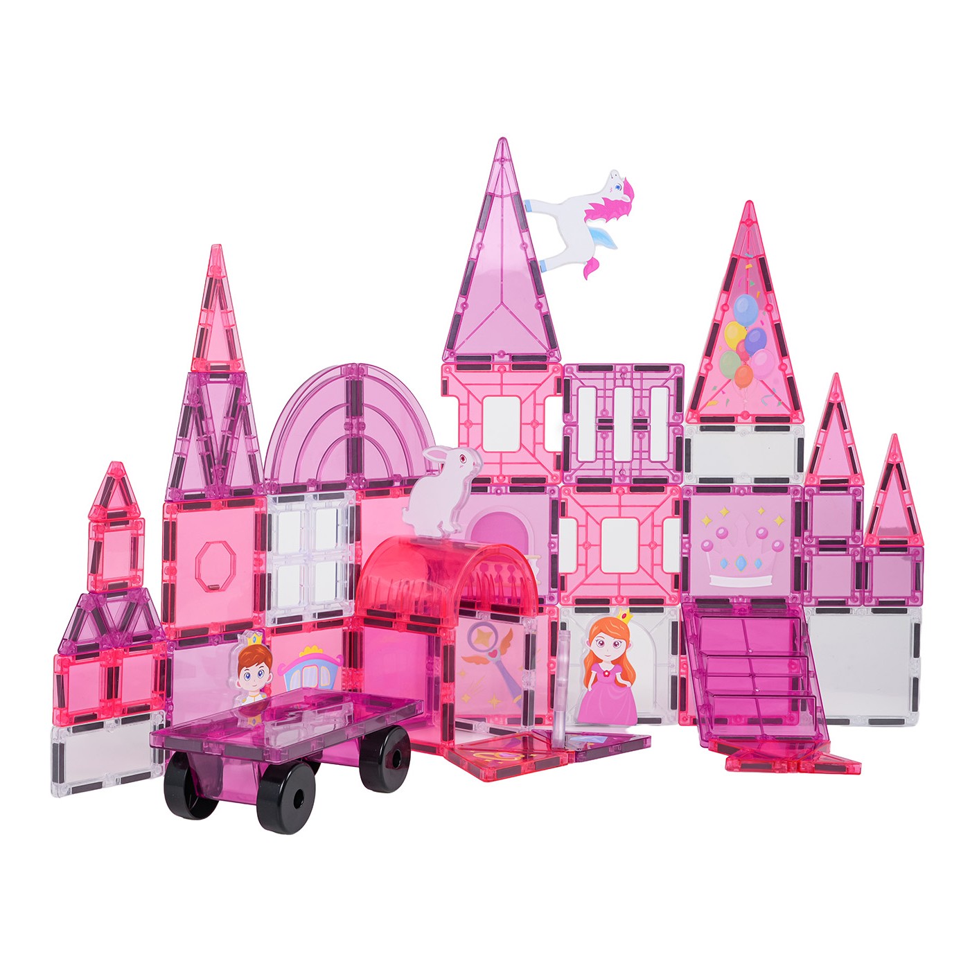 Sada magnetických kociek Ružová princezná, 58 ks.