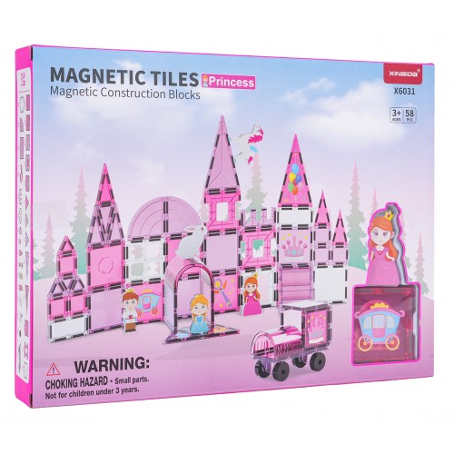 Sada magnetických kociek Ružová princezná, 58 ks.
