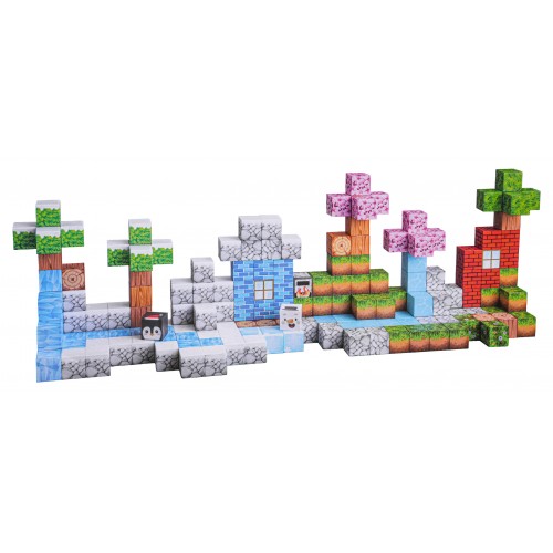 Sada magnetických kociek, blokov, 384 ks.