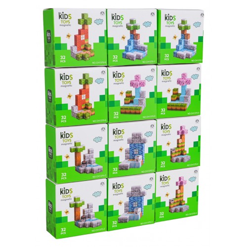 Sada magnetických kociek, blokov, 384 ks.