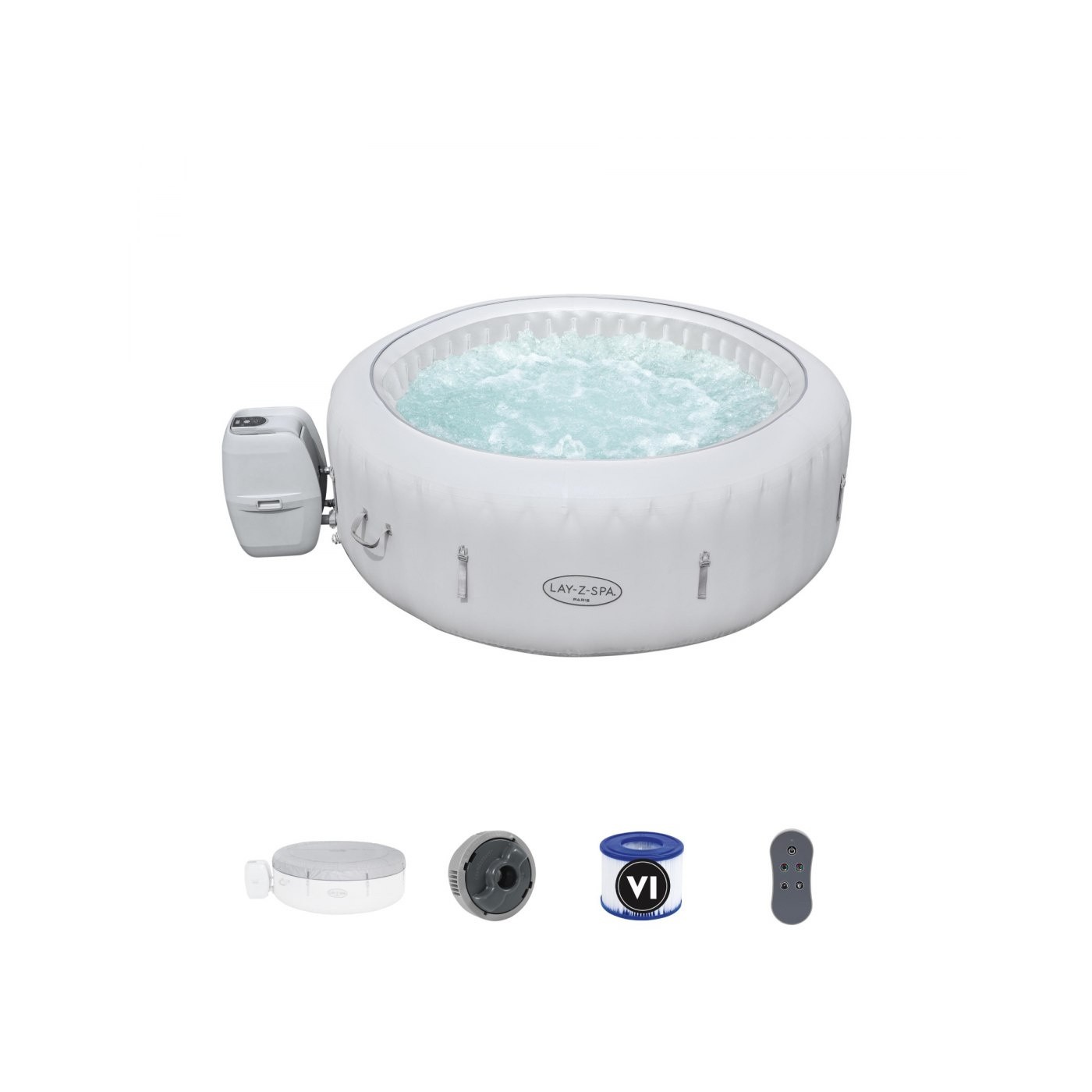 Paris Lay-Z-Spa AirJet Nafukovacia Vírivka BESTWAY 6-os. + Kryt + Čerpadlo + Filter