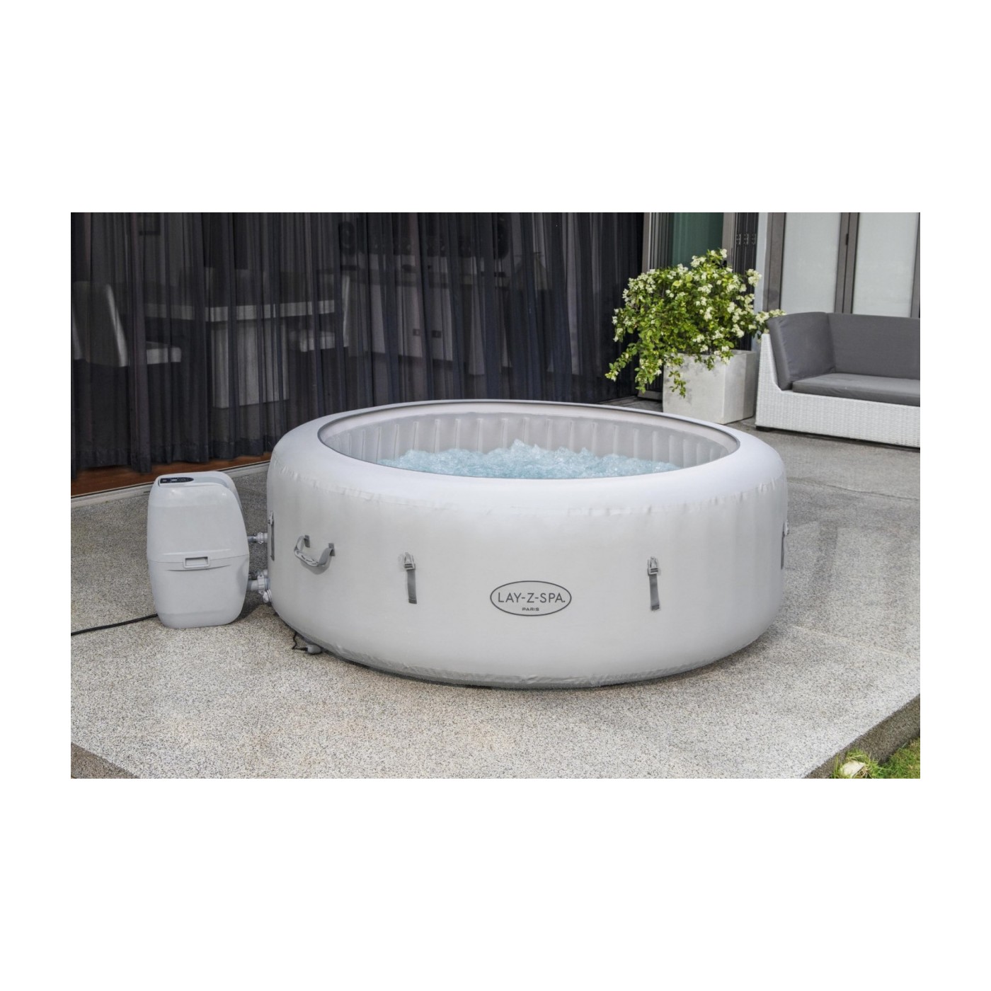 Paris Lay-Z-Spa AirJet Nafukovacia Vírivka BESTWAY 6-os. + Kryt + Čerpadlo + Filter