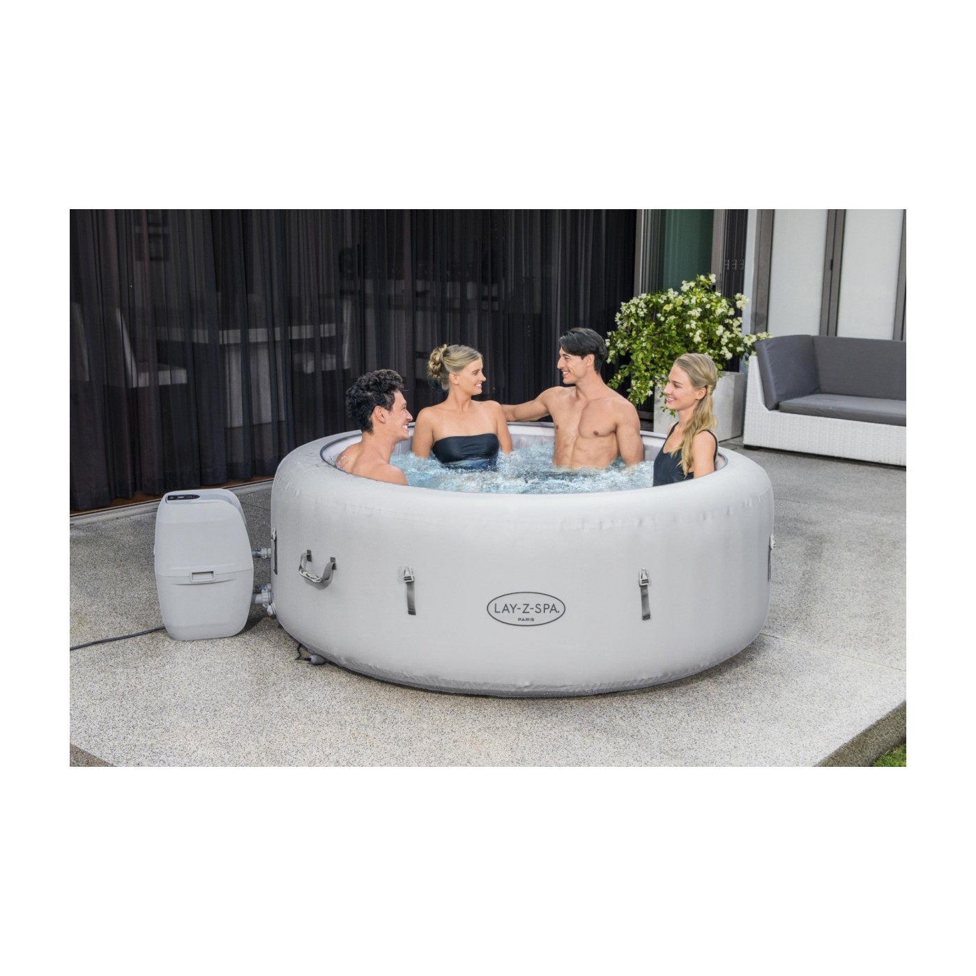 Paris Lay-Z-Spa AirJet Nafukovacia Vírivka BESTWAY 6-os. + Kryt + Čerpadlo + Filter