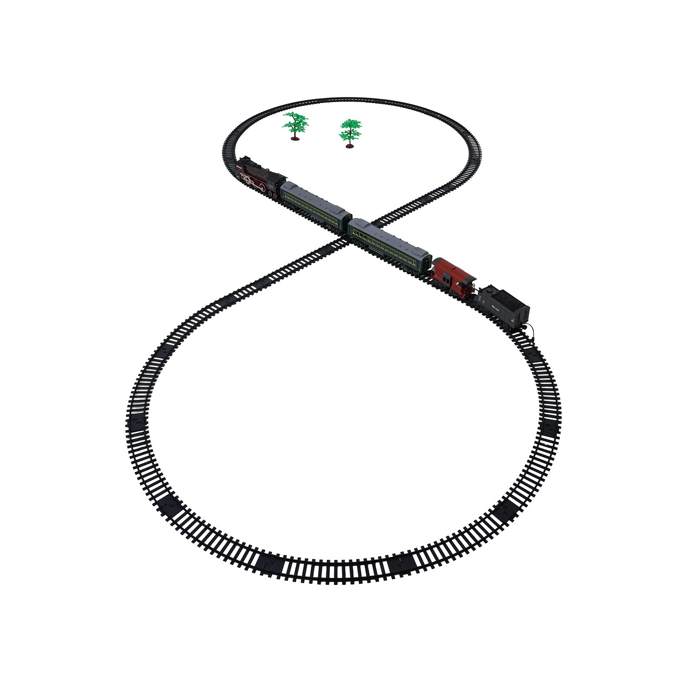 Retro vláčik so svetlami, zvukmi a funkciou dymu 216 cm