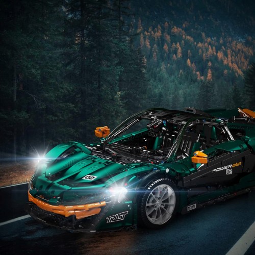 Sada športových stavebných kociek so športovými autami, zelená, 3268 dielikov.