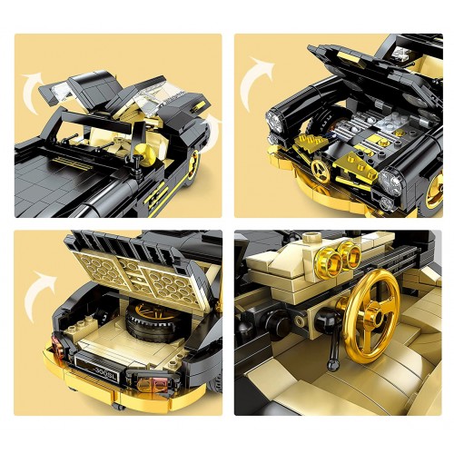 Sada stavebných kociek retro auta, 886 dielov