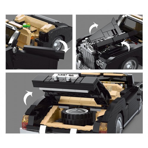 Sada stavebných kociek retro auta 1096 dielov