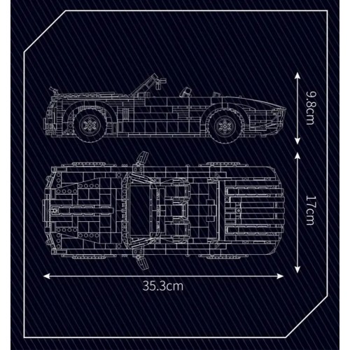 Sada kociek vozidla Biely kabriolet 1603 dielov.