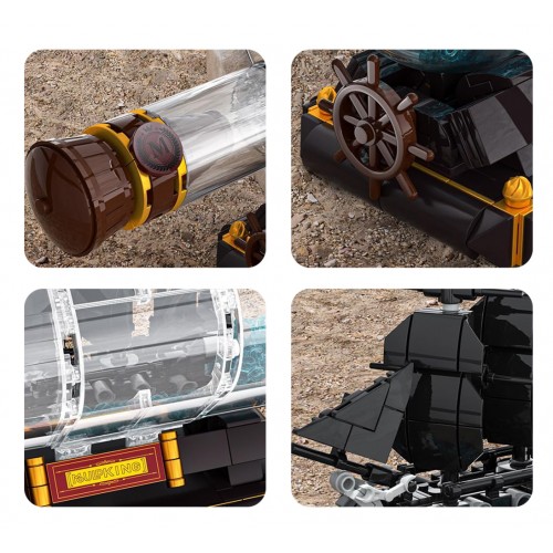 Stavebnica Pirátska loď vo fľaši, 822 dielikov.