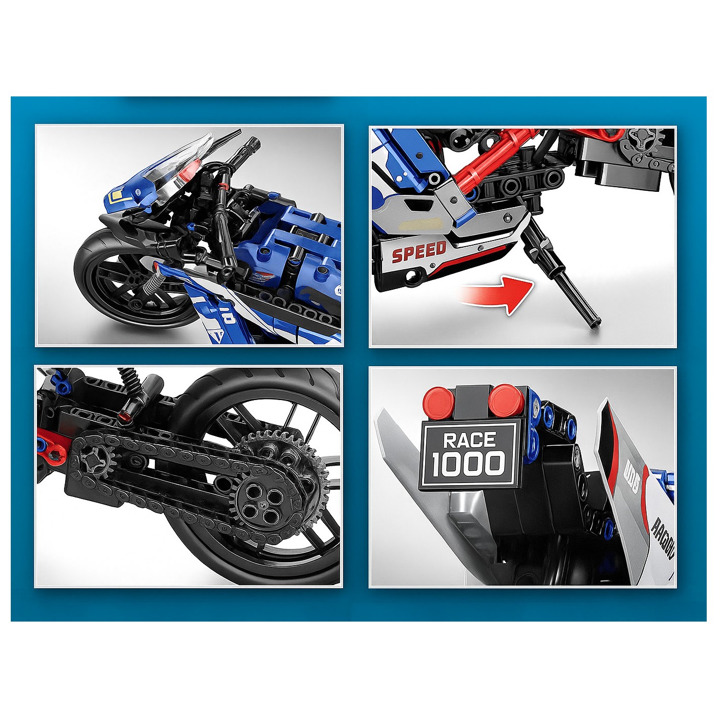 Sada stavebnicových blokov na motorku 426 dielov.