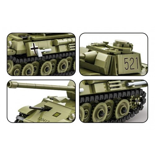 Sada stavebných kociek Zelený tank, 638 dielov.