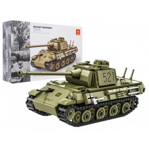 Sada stavebných kociek Zelený tank, 638 dielov.