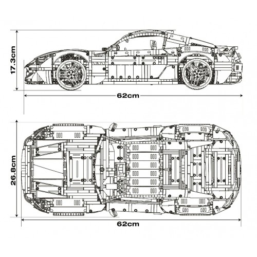 Sada kociek vozidla Maserati modrá 5480 dielikov.