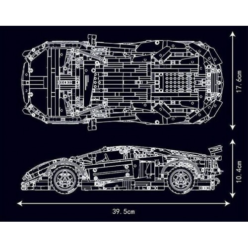 Sada športových vozidiel, 1620 oranžových dielikov