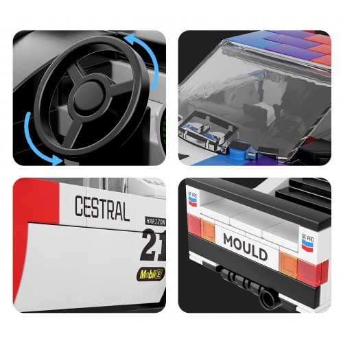 Sada kociek športových vozidiel biela 411 dielov.