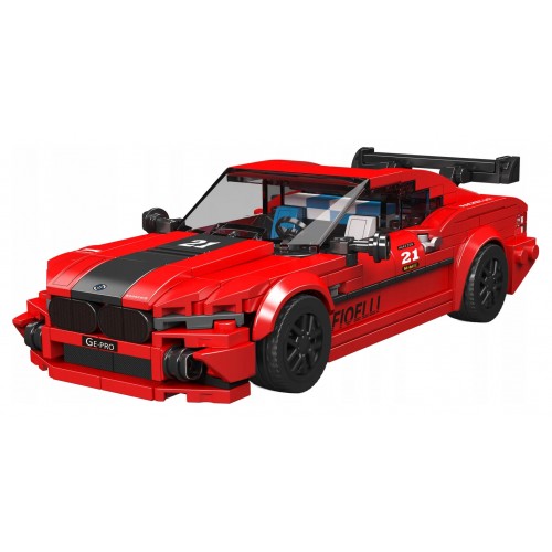 Sada športových vozidiel, červená, 481 dielov.