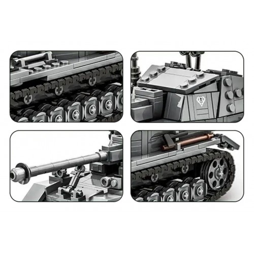 Sada stavebných kociek Gray Tank, 632 dielov.