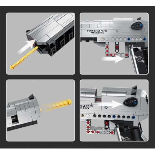Sada vojenských stavebných kociek s pištoľou, 360 dielikov.