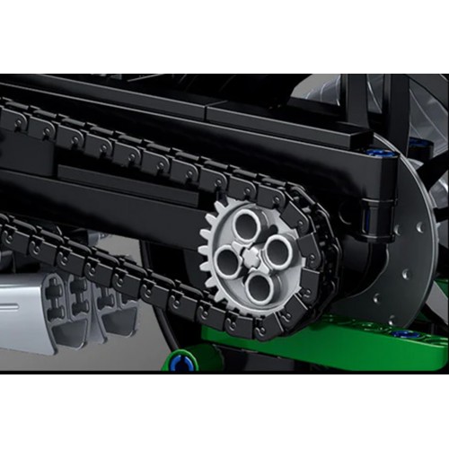 Sada stavebných kociek Motocyklový pretekár, biela, 912 dielikov.