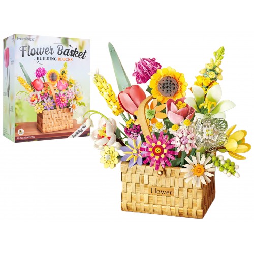 Sada stavebných kociek Jarná kytica v košíku, 1615 dielov.