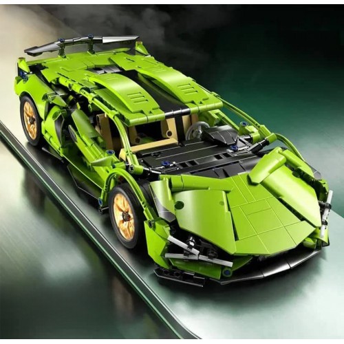 Sada športových kociek so zelenými autami, 470 dielikov.