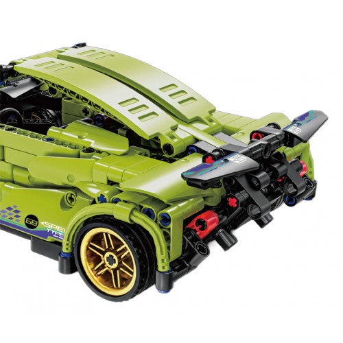 Sada športových kociek so zelenými autami, 470 dielikov.