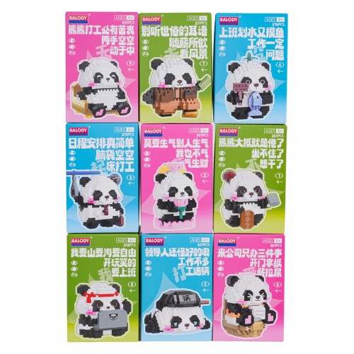 Sada 9 figúrok MEGA Panda