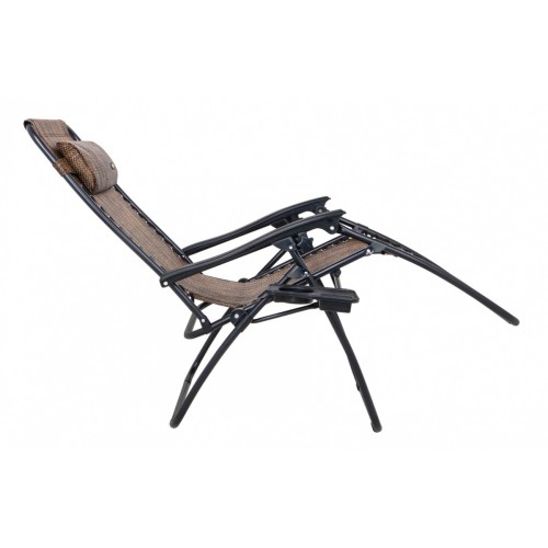 Lehátko do záhrady a na pláž Čokoládovohnedé + Hlavový vankúš + Podložka + Regulácia sklonu
