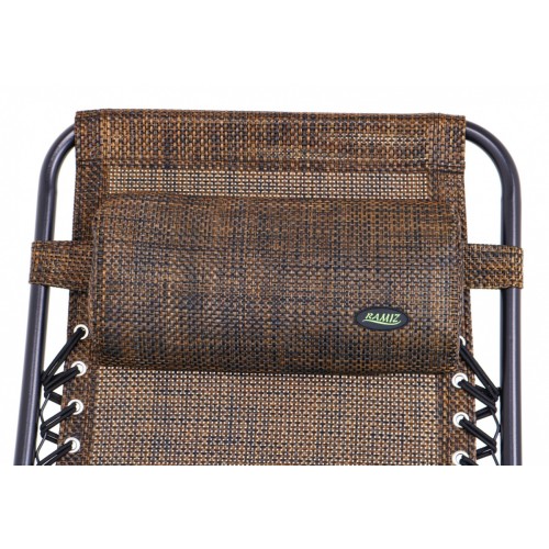 Lehátko do záhrady a na pláž Čokoládovohnedé + Hlavový vankúš + Podložka + Regulácia sklonu