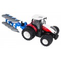 Traktor Červený R/C S Pluhom 1:24