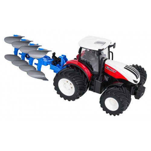 Traktor Červený R/C S Pluhom 1:24