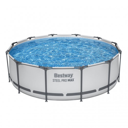 Bazén  rámový Steel Pro MAX 366x100 Sivý 12FT BESTWAY 4w1 + Čerpadlo Filter + Rebrík