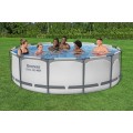 Bazén  rámový Steel Pro MAX 366x100 Sivý 12FT BESTWAY 4w1 + Čerpadlo Filter + Rebrík