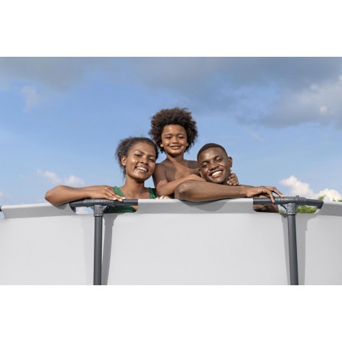 Bazén  rámový Steel Pro MAX 366x100 Sivý 12FT BESTWAY 4w1 + Čerpadlo Filter + Rebrík