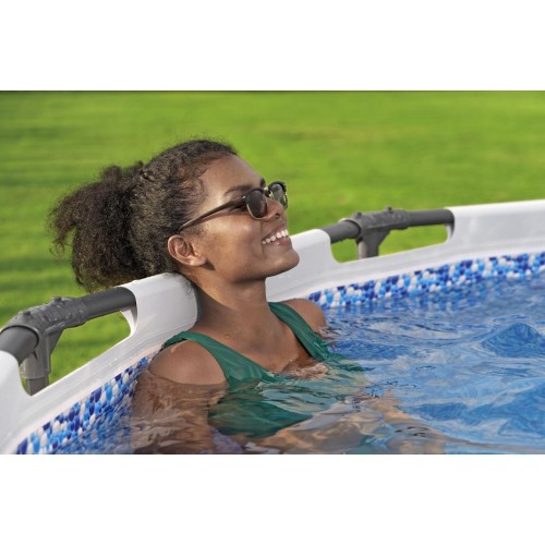 Bazén  rámový Steel Pro MAX 366x100 Sivý 12FT BESTWAY 4w1 + Čerpadlo Filter + Rebrík