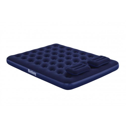 Nafukovací Matrac na spanie Kráľovná 2-miestny flokovaný BESTWAY 203x152x22cm + Pumpa + 2 Vankúše