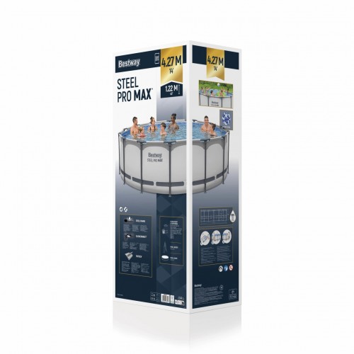 Bazén rámový Steel Pro MAX 427x122 Sivý 14FT BESTWAY 5w1 + Príslušenstvo