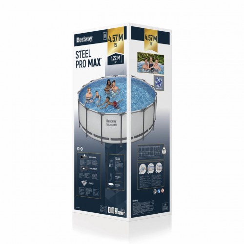 Bazén rámový Steel Pro MAX 457x122 15FT BESTWAY 5w1 + Príslušenstvo