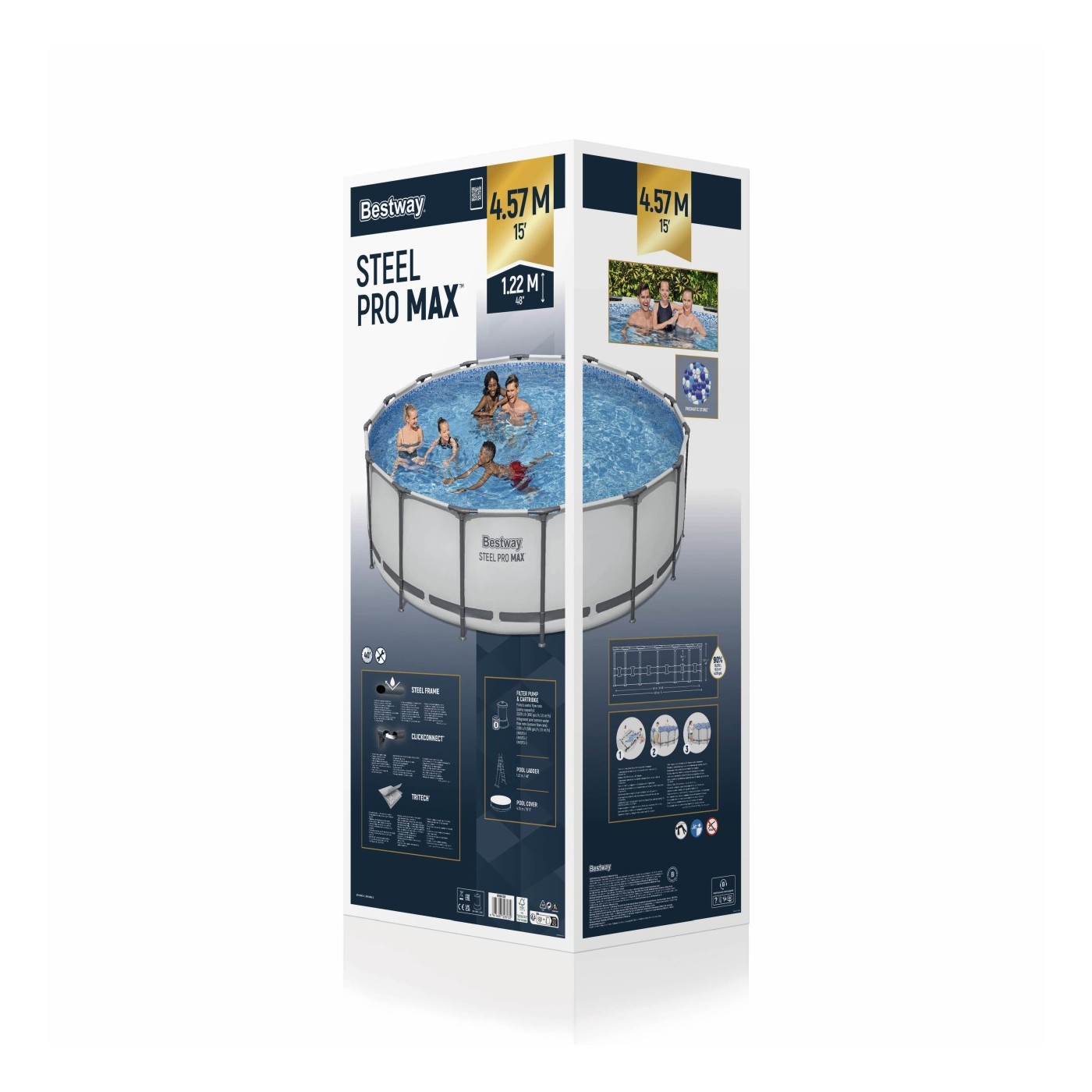Bazén rámový Steel Pro MAX 457x122 15FT BESTWAY 5w1 + Príslušenstvo