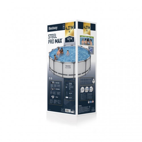 Bazén rámový Steel Pro MAX 427x107 Sivý 14FT BESTWAY 5w1 + Príslušenstvo