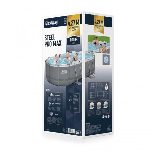 Bazén rámový Power Steel 427x250x100 14x8FT BESTWAY 6w1 + Príslušenstvo