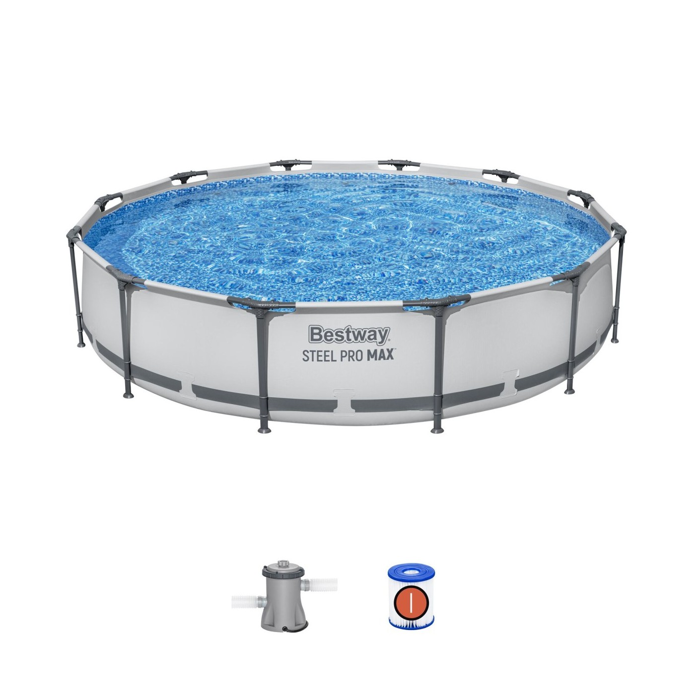 Bazén  rámovýSteel Pro MAX 366x76 Kruhový 12FT BESTWAY 3w1 + Čerpadlo Filter