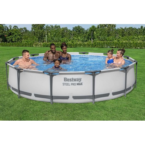 Bazén  rámovýSteel Pro MAX 366x76 Kruhový 12FT BESTWAY 3w1 + Čerpadlo Filter