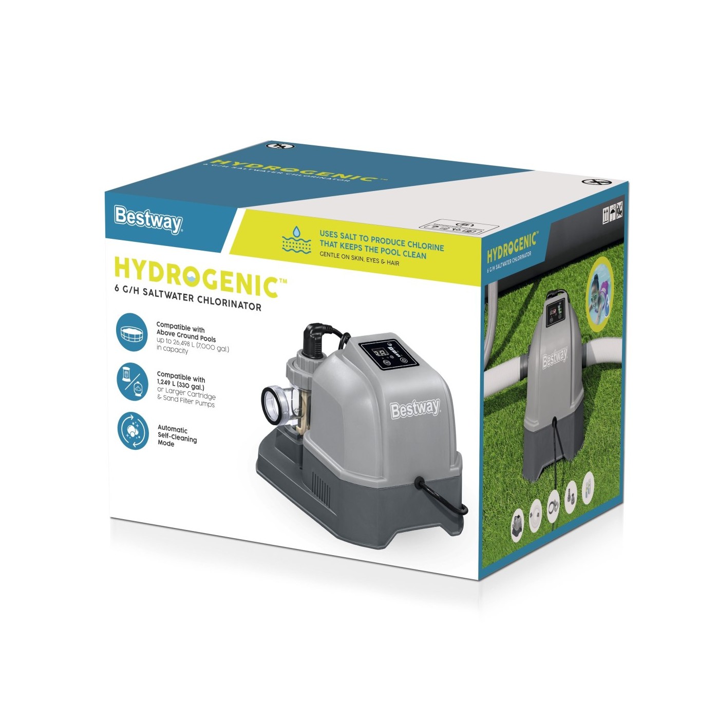 Chlorátor slanej vody do bazénov BESTWAY Čistenie vody + Testovacie prúžky