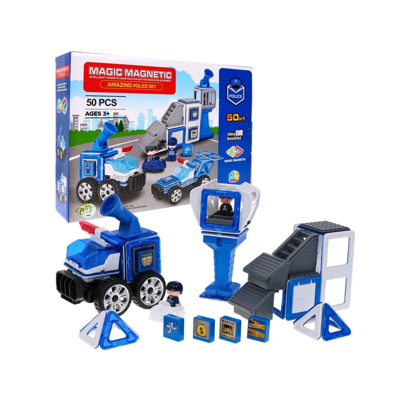 Magické Kocky Magnetické Stanovište polície policjané autá