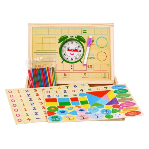 Drevená magnetická tabuľa pre deti 3+ Vzdelávacia sada + Príslušenstvo