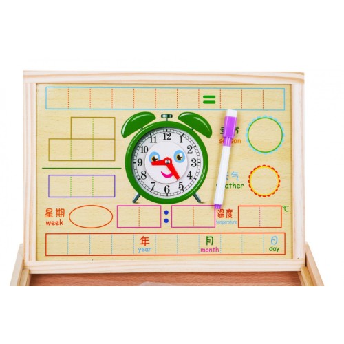 Drevená magnetická tabuľa pre deti 3+ Vzdelávacia sada + Príslušenstvo
