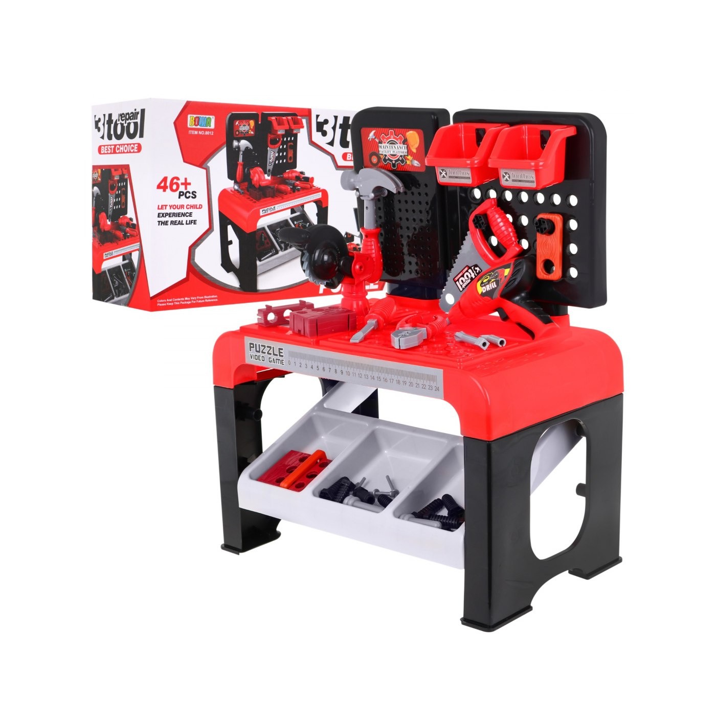 Kompaktná Dielňa pre deti 3+ Sada malého majstra kutila 46 ks. + Nástroje + Príslušenstvo